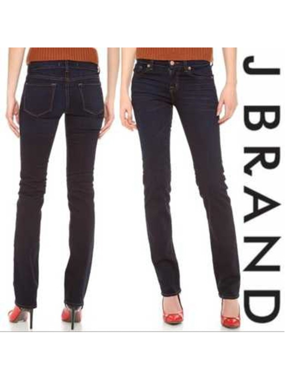 J Brand Size 27 Black Straight Leg Cigarette Jeans